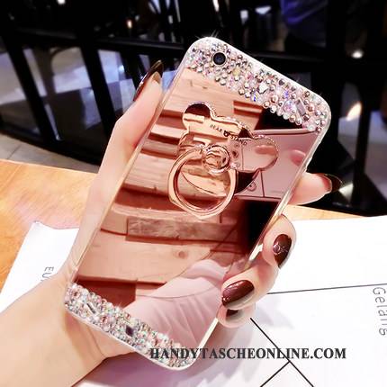 Hülle Samsung Galaxy A7 2015 Strass Ring Handyhüllen, Case Samsung Galaxy A7 2015 Kreativ Rosa Hängende Verzierungen