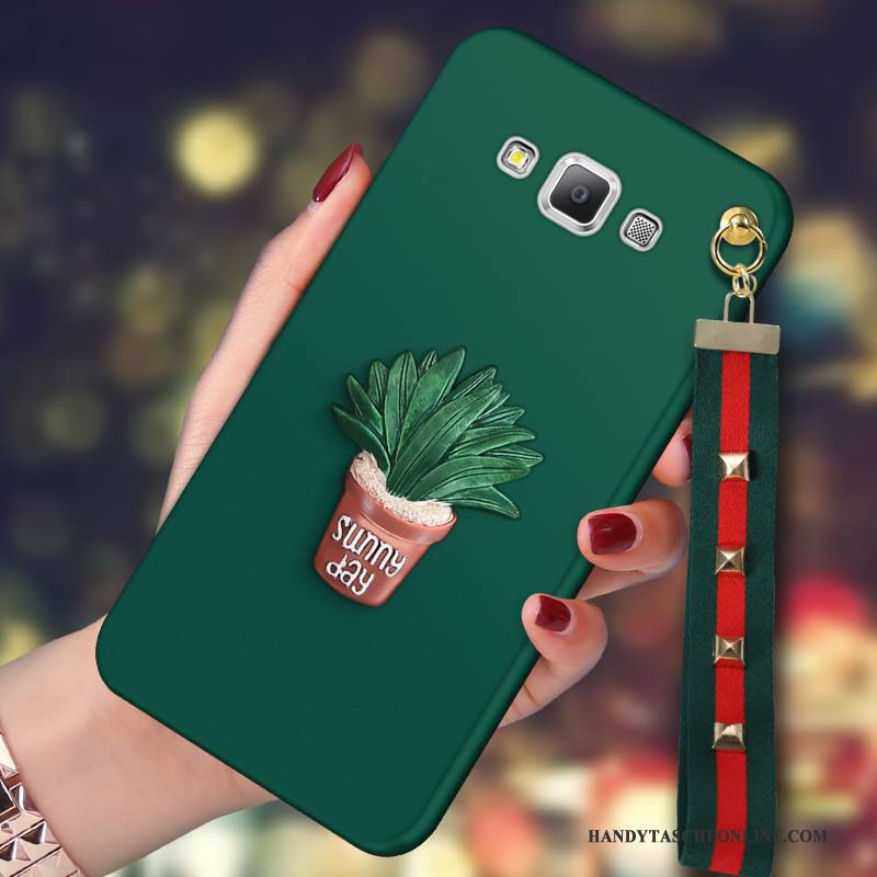 Hülle Samsung Galaxy A7 2015 Weiche Nubuck Dunkelgrün, Case Samsung Galaxy A7 2015 Silikon Handyhüllen Trend