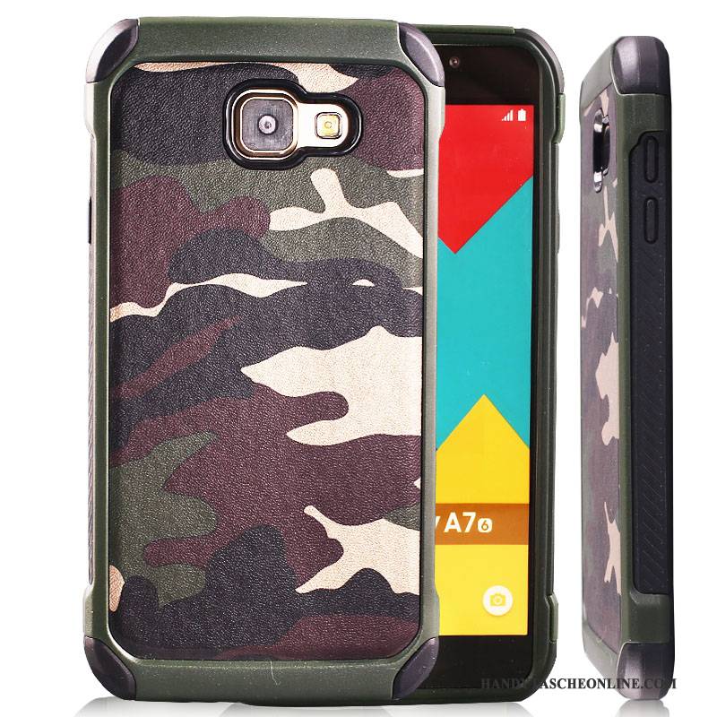 Hülle Samsung Galaxy A7 2016 Halterung Handyhüllen Grün, Case Samsung Galaxy A7 2016 Silikon Ring Tarnung
