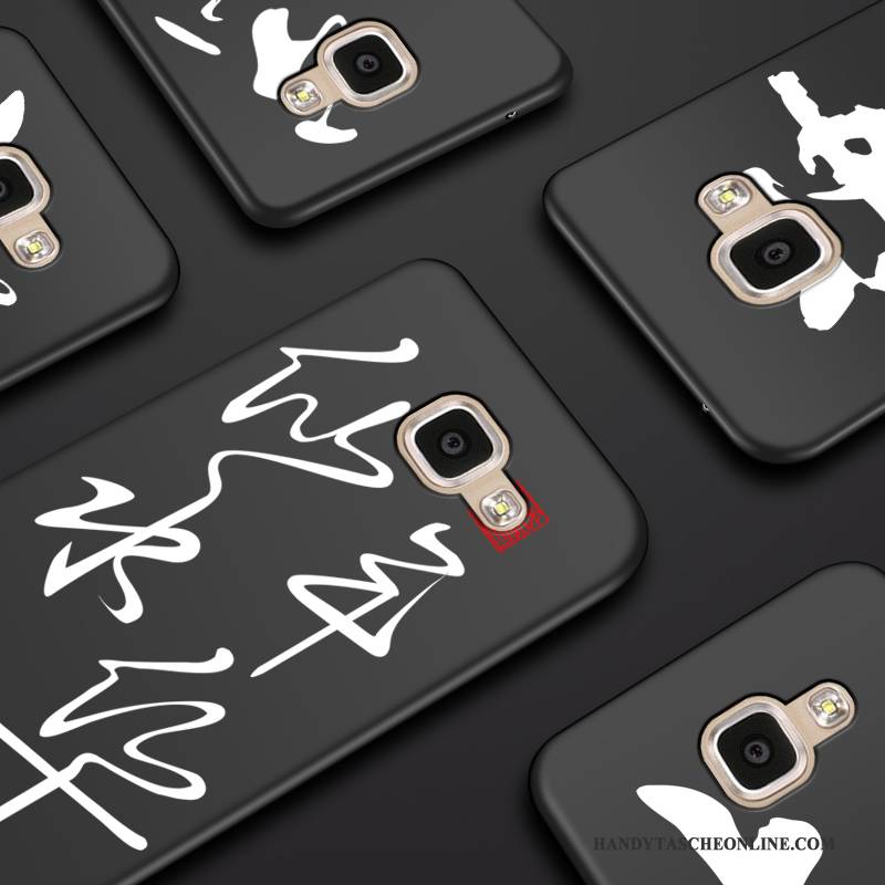 Hülle Samsung Galaxy A7 2016 Taschen Nubuck Anti-sturz, Case Samsung Galaxy A7 2016 Kreativ Handyhüllen Schwarz