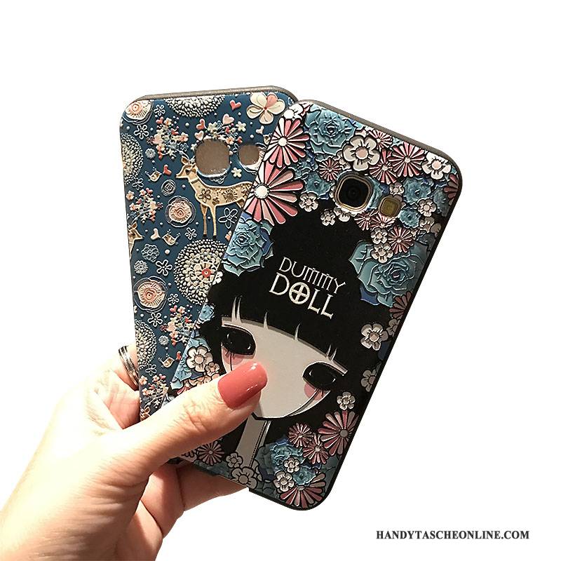 Hülle Samsung Galaxy A7 2017 Halterung Nubuck Handyhüllen, Case Samsung Galaxy A7 2017 Farbe Schwarz