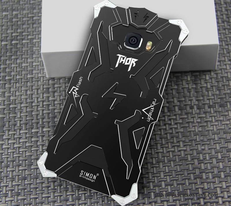 Hülle Samsung Galaxy A7 2017 Metall Grenze Schwarz, Case Samsung Galaxy A7 2017 Schutz Trend Handyhüllen