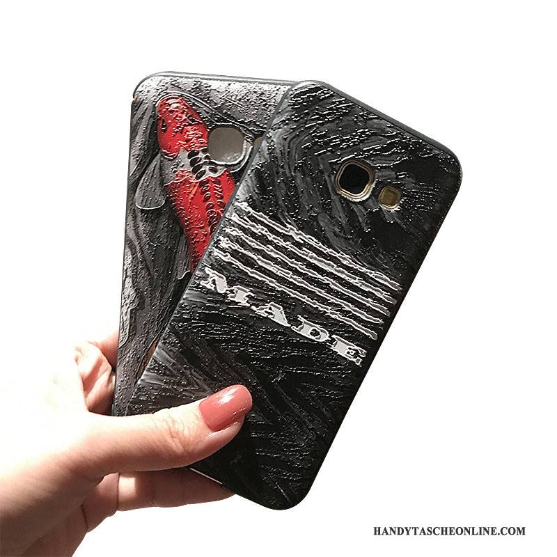 Hülle Samsung Galaxy A7 2017 Silikon Nubuck Schwarz, Case Samsung Galaxy A7 2017 Halterung Handyhüllen