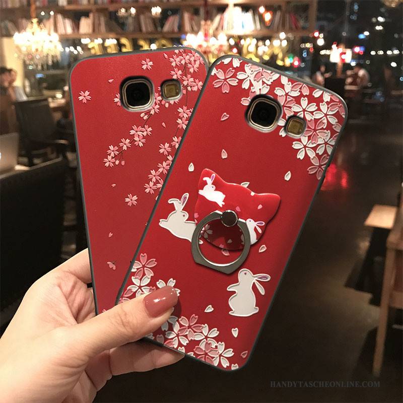Hülle Samsung Galaxy A7 2017 Taschen Handyhüllen Persönlichkeit, Case Samsung Galaxy A7 2017 Silikon Trend Rot