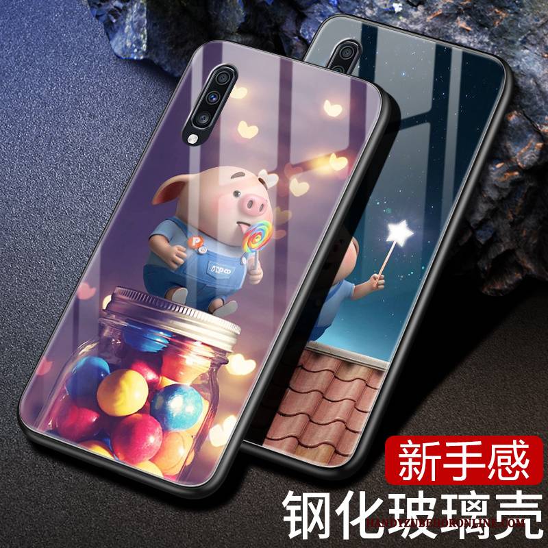 Hülle Samsung Galaxy A70 Karikatur Mini Blau, Case Samsung Galaxy A70 Schutz Handyhüllen Nette