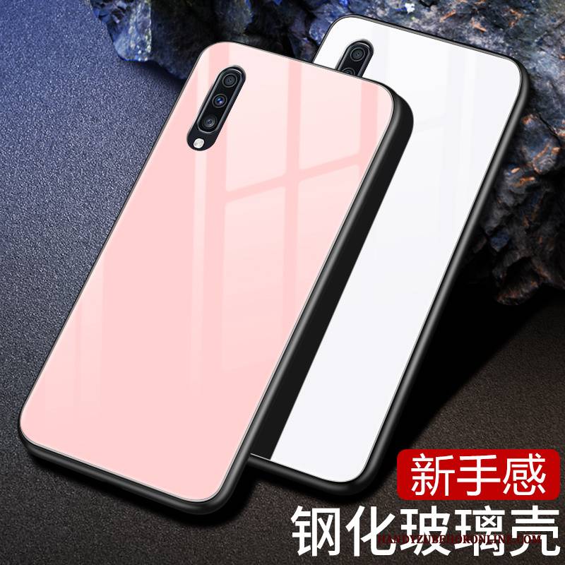 Hülle Samsung Galaxy A70 Schutz Glas Sternenhimmel, Case Samsung Galaxy A70 Weiche Einfach Farbverlauf