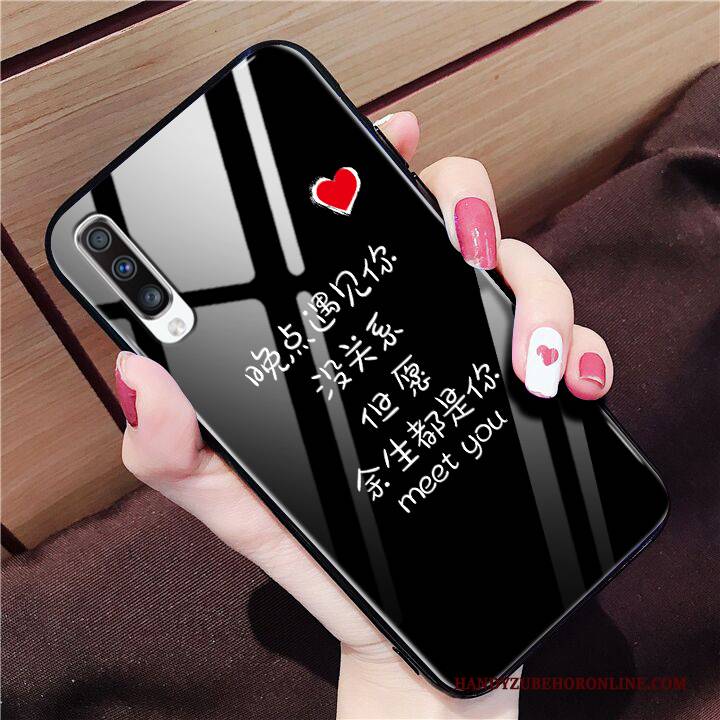 Hülle Samsung Galaxy A70 Schutz Handyhüllen Glas, Case Samsung Galaxy A70 Schwarz Liebhaber