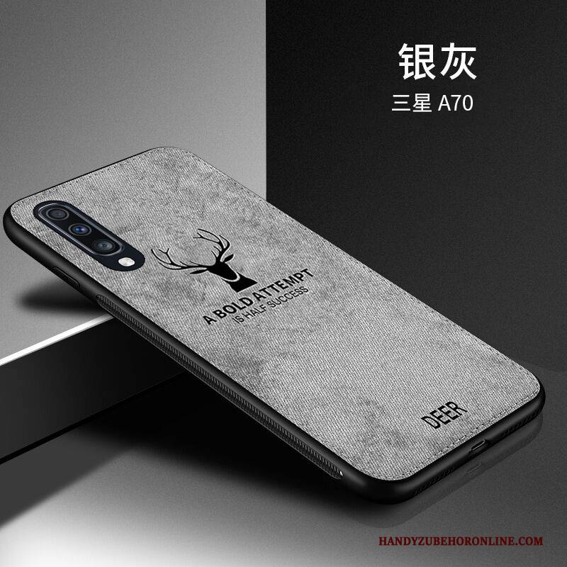 Hülle Samsung Galaxy A70 Silikon Grau Trendmarke, Case Samsung Galaxy A70 Weiche Schlank Neu