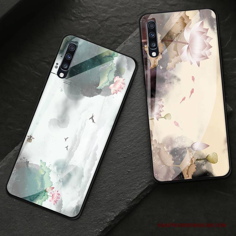 Hülle Samsung Galaxy A70 Taschen Anti-sturz Grün, Case Samsung Galaxy A70 Schutz Handyhüllen Wind