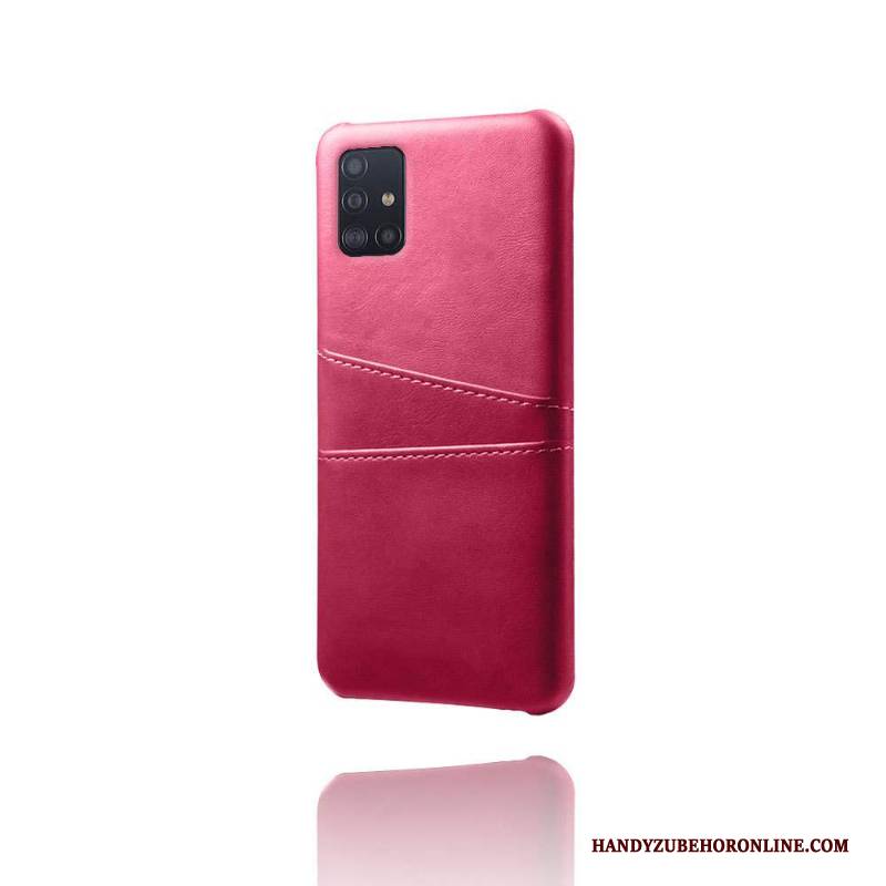 Hülle Samsung Galaxy A71 Leder Anti-sturz Rot, Case Samsung Galaxy A71 Schutz Verschleißfeste Qualität