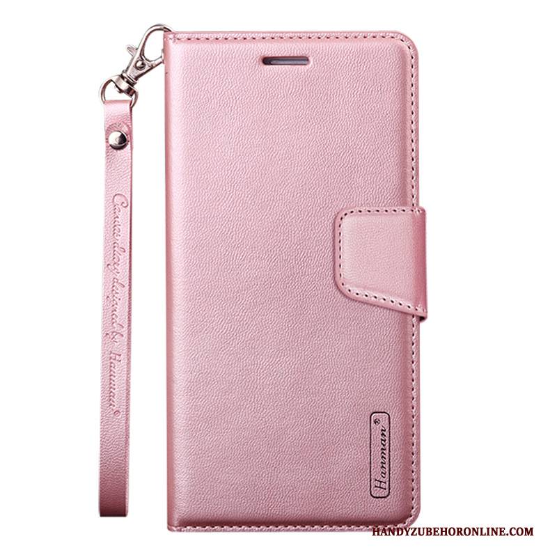 Hülle Samsung Galaxy A71 Lederhülle Rosa Schnalle, Case Samsung Galaxy A71 Folio Handyhüllen Falten