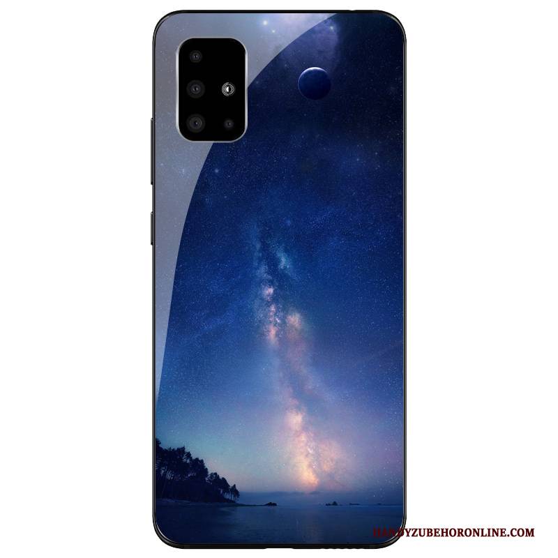 Hülle Samsung Galaxy A71 Schutz Anti-sturz Blau, Case Samsung Galaxy A71 Silikon Persönlichkeit Glas