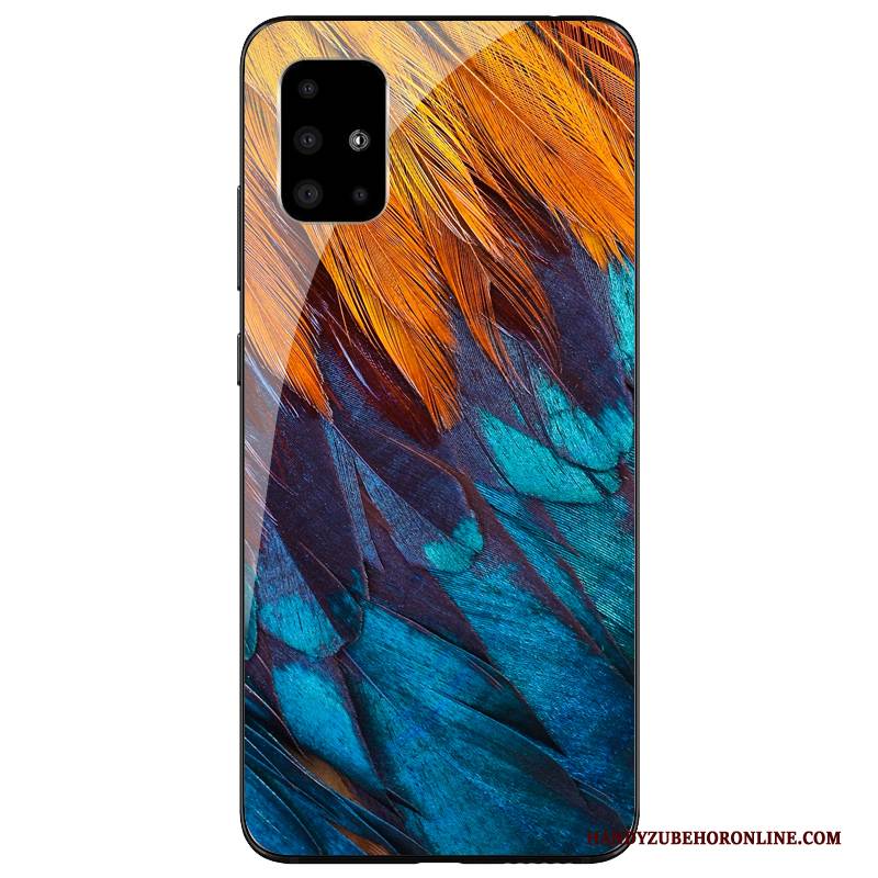 Hülle Samsung Galaxy A71 Schutz Blau Handyhüllen, Case Samsung Galaxy A71 Silikon Glas Anti-sturz