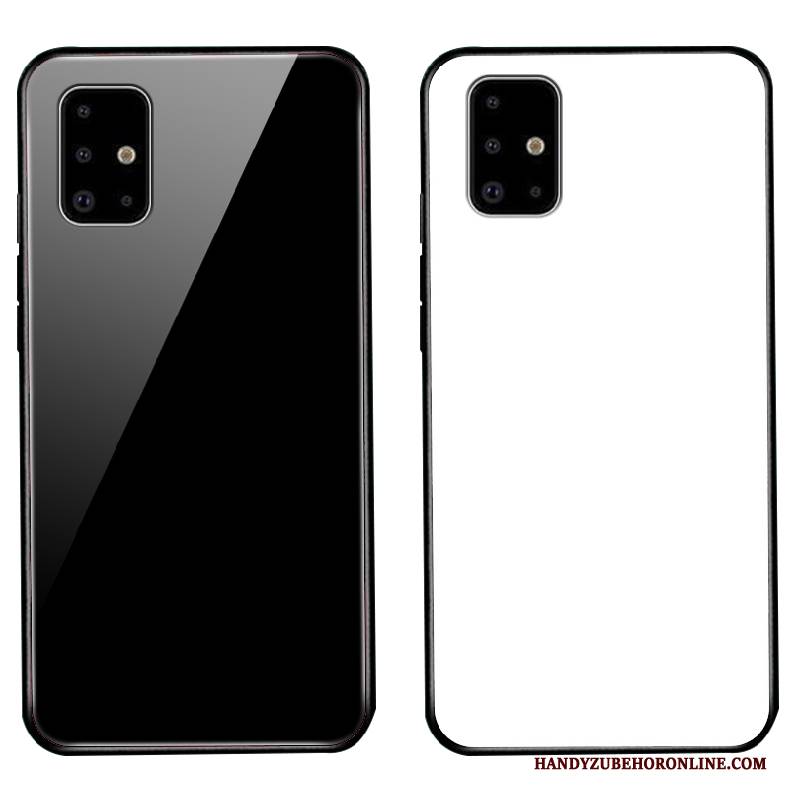 Hülle Samsung Galaxy A71 Taschen Weiß Schwer, Case Samsung Galaxy A71 Luxus Schwarz Nubuck