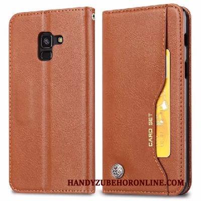 Hülle Samsung Galaxy A8 2018 Halterung Karte Lichtfarbe, Case Samsung Galaxy A8 2018 Folio Handyhüllen