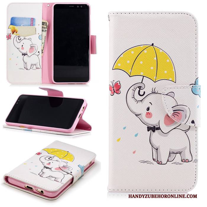 Hülle Samsung Galaxy A8 2018 Schutz Weiß Persönlichkeit, Case Samsung Galaxy A8 2018 Folio
