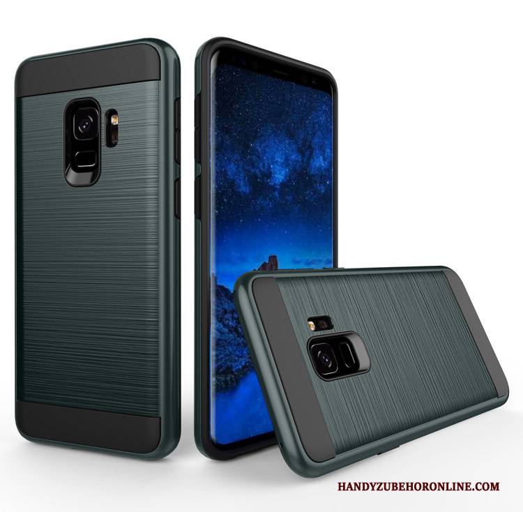 Hülle Samsung Galaxy A8 2018 Taschen Business Grün, Case Samsung Galaxy A8 2018 Seide Handyhüllen