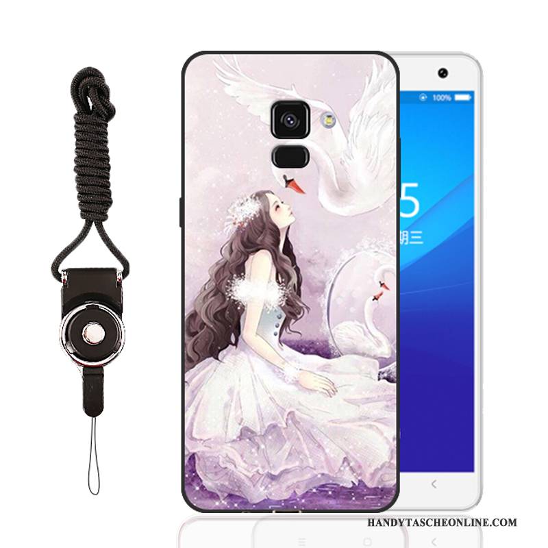 Hülle Samsung Galaxy A8 Gemalt Anti-sturz Lila, Case Samsung Galaxy A8 Silikon