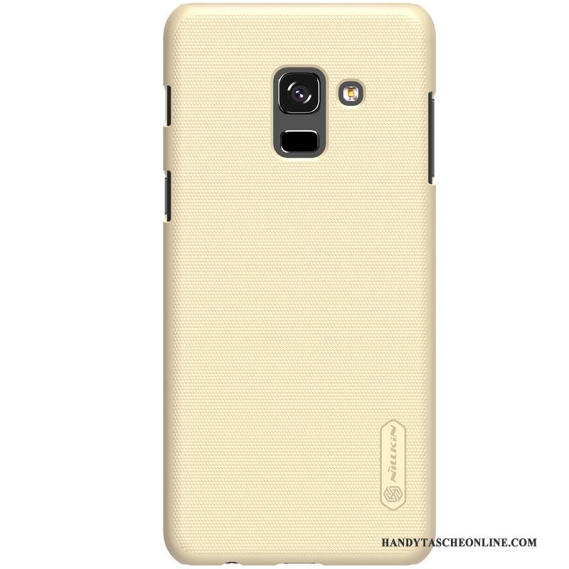 Hülle Samsung Galaxy A8+ Schutz Nubuck Gold, Case Samsung Galaxy A8+ Handyhüllen
