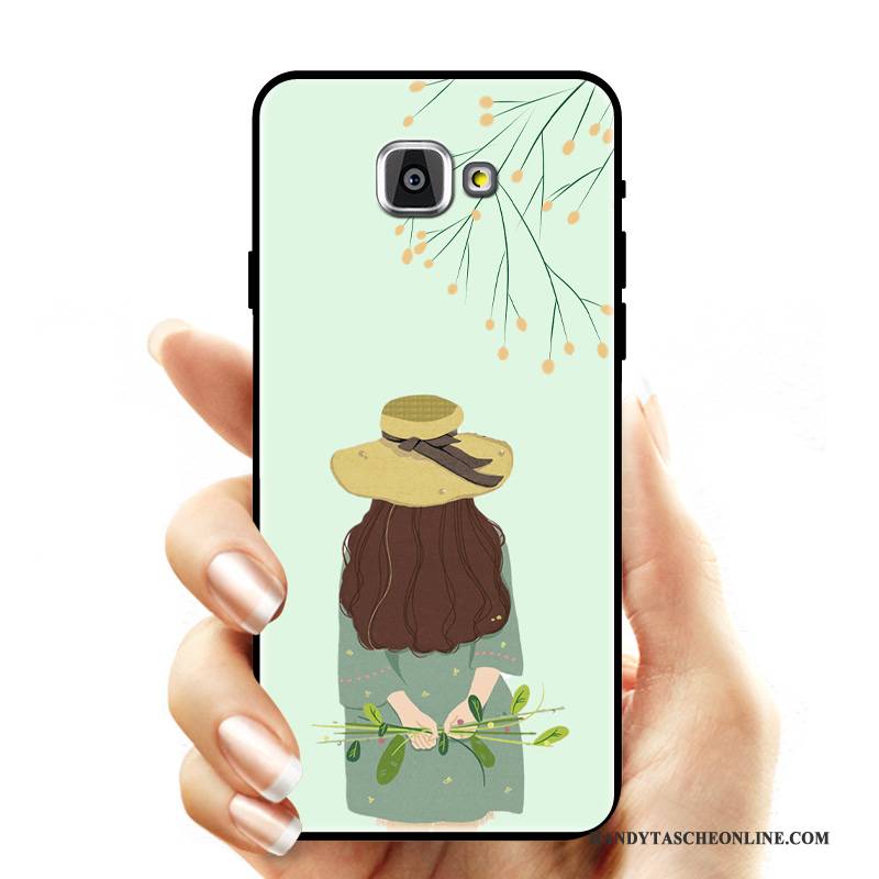 Hülle Samsung Galaxy A8+ Taschen Anti-sturz Lichtfarbe, Case Samsung Galaxy A8+ Schutz Grün Schlank