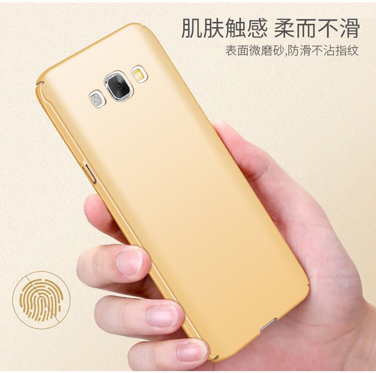 Hülle Samsung Galaxy A8 Taschen Dünne Gold, Case Samsung Galaxy A8 Schutz Mini Nubuck