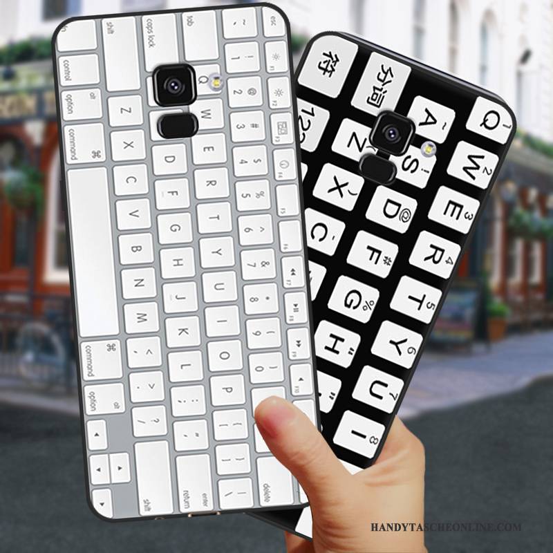 Hülle Samsung Galaxy A8+ Taschen Handyhüllen Trend, Case Samsung Galaxy A8+ Kreativ Anti-sturz Weiß