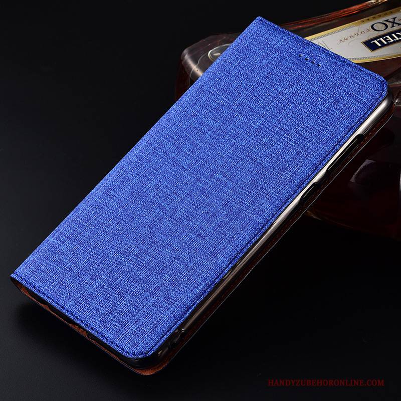 Hülle Samsung Galaxy A80 Lederhülle Blau Anti-sturz, Case Samsung Galaxy A80 Weiche Baumwolle Und Leinen Neu