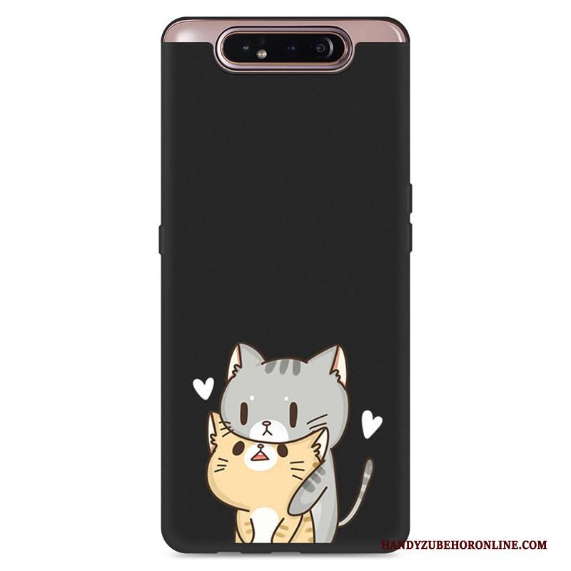 Hülle Samsung Galaxy A80 Silikon Schwarz Nubuck, Case Samsung Galaxy A80 Schutz Nette Handyhüllen