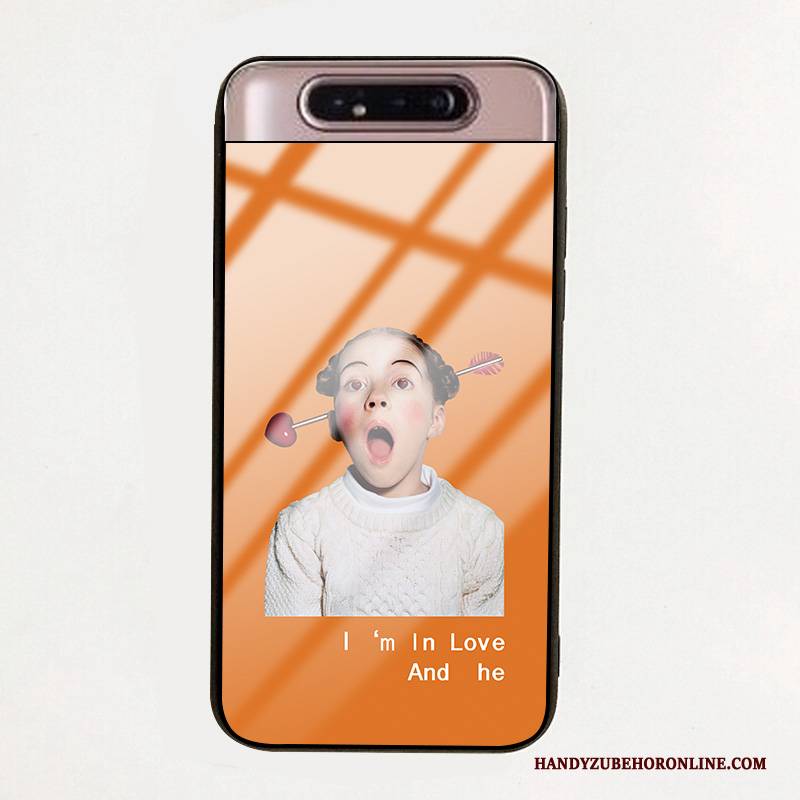 Hülle Samsung Galaxy A80 Taschen Glas Netto Rot, Case Samsung Galaxy A80 Kreativ Schwer Gelb