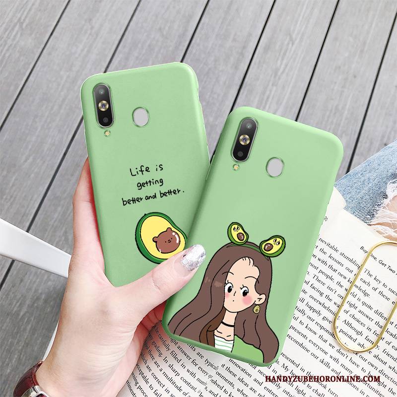Hülle Samsung Galaxy A8s Karikatur Anti-sturz Einfach, Case Samsung Galaxy A8s Taschen Grün Kuh
