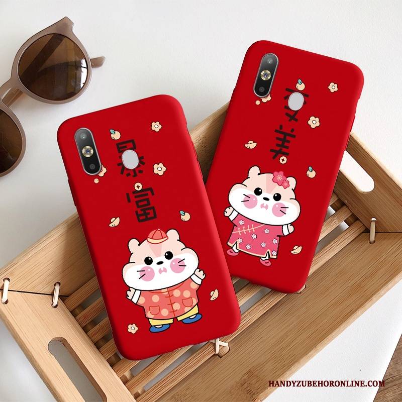 Hülle Samsung Galaxy A8s Kreativ Rot Mini, Case Samsung Galaxy A8s Weiche Ratte Handyhüllen