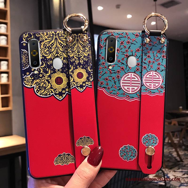 Hülle Samsung Galaxy A8s Schutz Handyhüllen Nette, Case Samsung Galaxy A8s Silikon Hängende Verzierungen Rot
