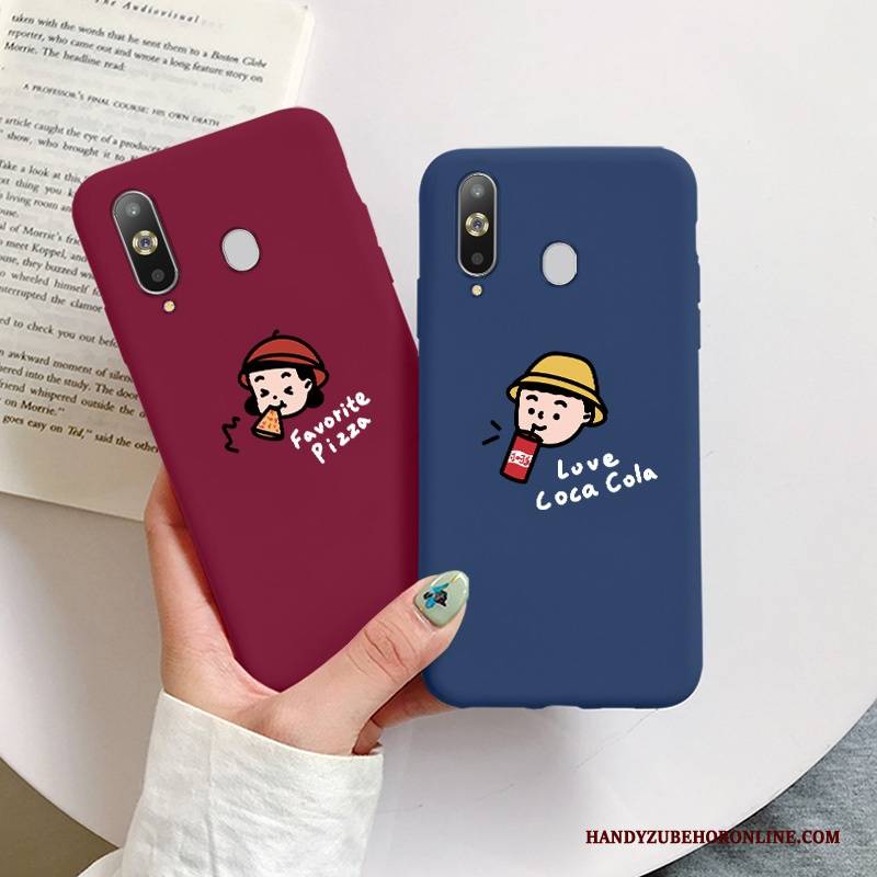 Hülle Samsung Galaxy A8s Silikon Nubuck Rot, Case Samsung Galaxy A8s Karikatur Netto Rot Persönlichkeit