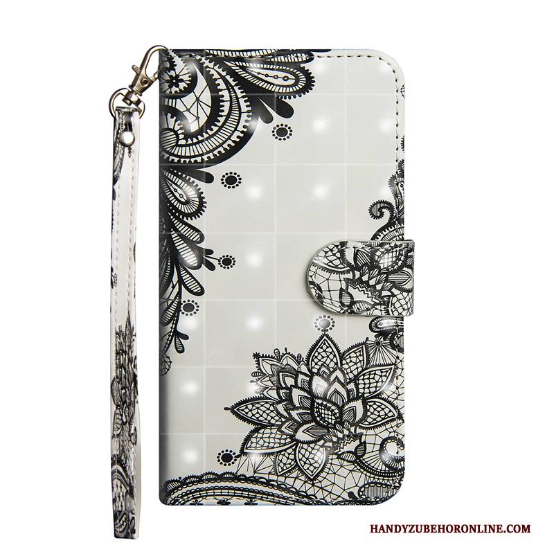 Hülle Samsung Galaxy A9 2018 Folio Handyhüllen Blumen, Case Samsung Galaxy A9 2018 Lederhülle Schwarz Spitze