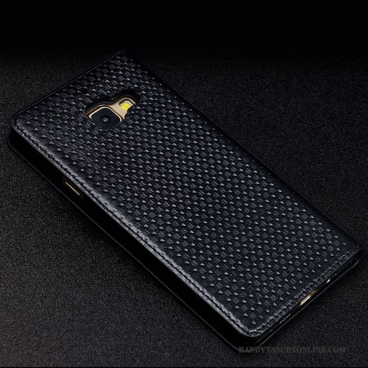 Hülle Samsung Galaxy A9 Lederhülle Schwarz Handyhüllen, Case Samsung Galaxy A9 Leder
