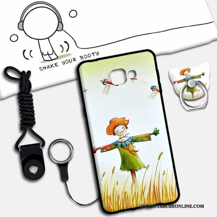 Hülle Samsung Galaxy A9 Weiche Anti-sturz Nubuck, Case Samsung Galaxy A9 Karikatur Grün Lichtfarbe