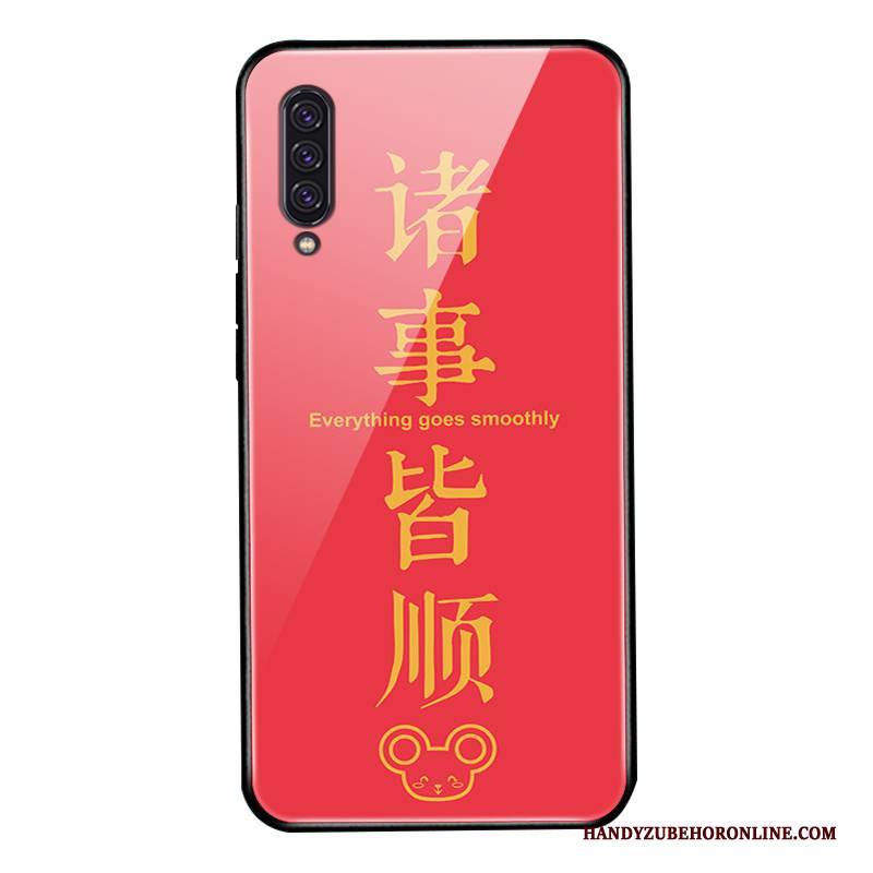 Hülle Samsung Galaxy A90 5g Taschen Glas Handyhüllen, Case Samsung Galaxy A90 5g Schutz Rot Netto Rot