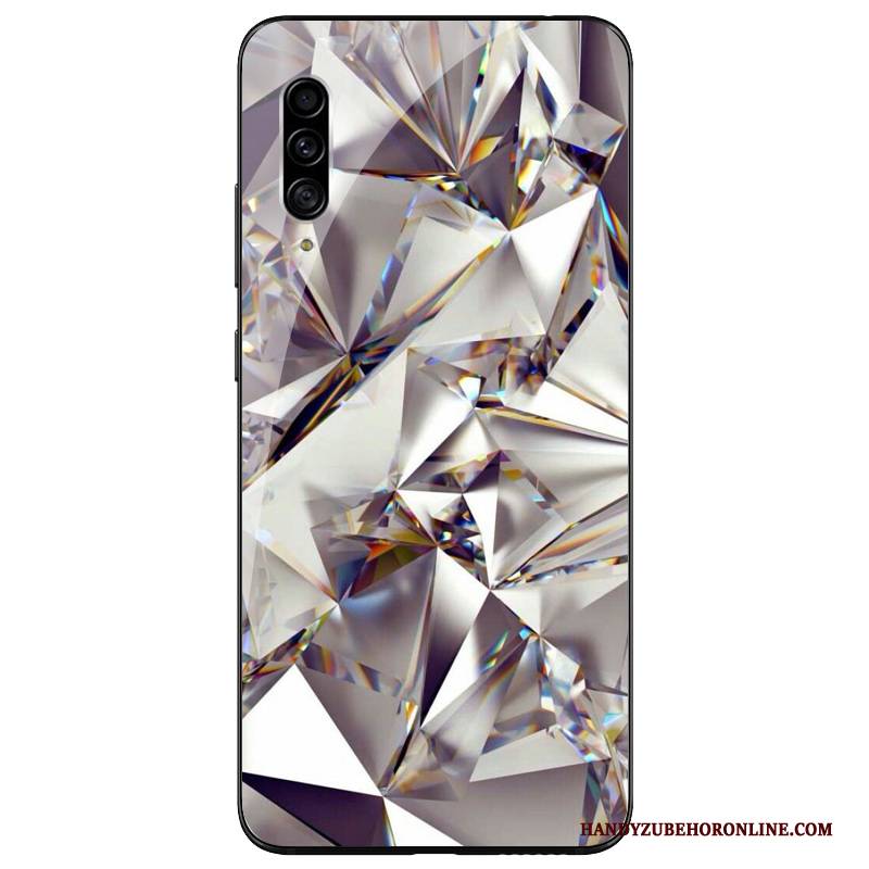 Hülle Samsung Galaxy A90 5g Taschen Persönlichkeit Glas, Case Samsung Galaxy A90 5g Kreativ Grau Handyhüllen