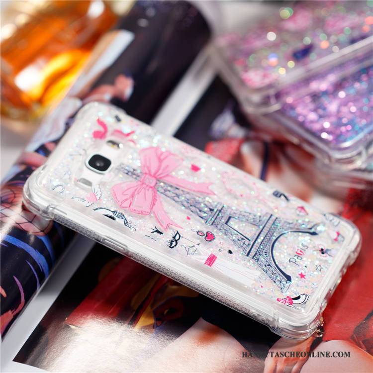 Hülle Samsung Galaxy J3 2015 Weiche Bedruckte Rosa, Case Samsung Galaxy J3 2015 Handyhüllen Anti-sturz