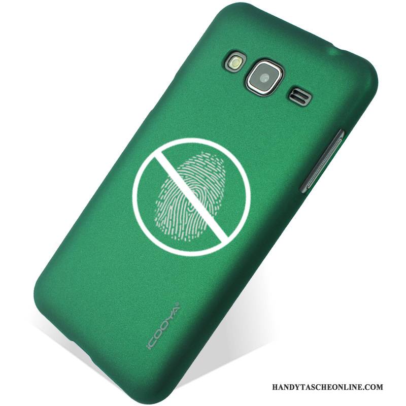 Hülle Samsung Galaxy J3 2016 Schutz Grün Anti-sturz, Case Samsung Galaxy J3 2016 Nubuck Handyhüllen