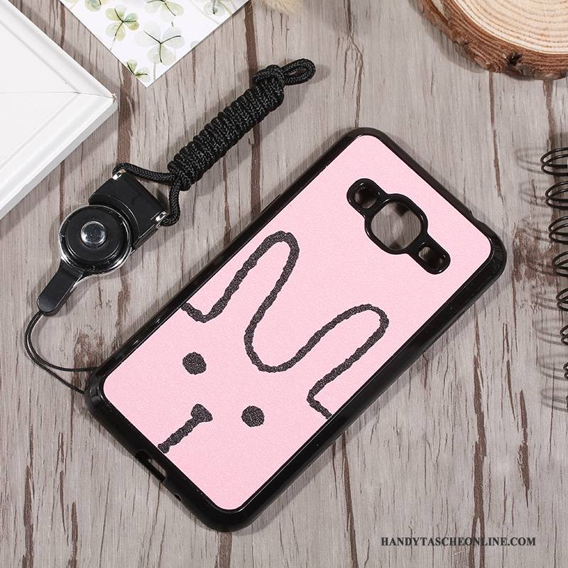 Hülle Samsung Galaxy J3 2016 Taschen Handyhüllen Hängende Verzierungen, Case Samsung Galaxy J3 2016 Weiche Anti-sturz Rosa