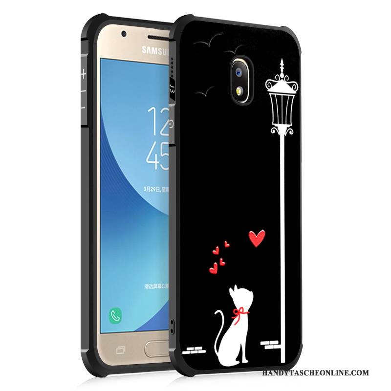 Hülle Samsung Galaxy J3 2017 Silikon Handyhüllen Anti-sturz, Case Samsung Galaxy J3 2017 Taschen Schwarz Persönlichkeit