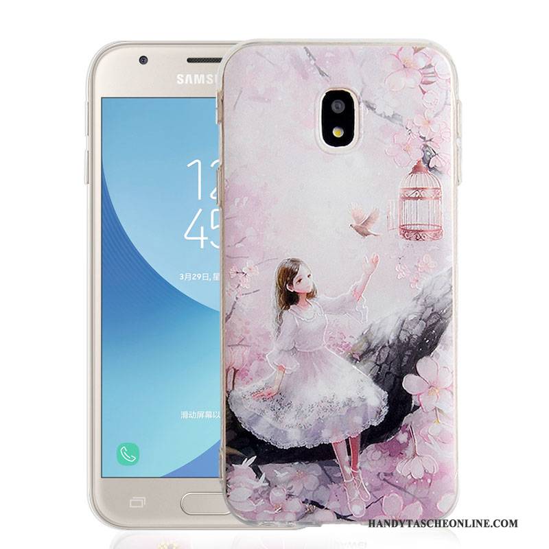Hülle Samsung Galaxy J3 2017 Silikon Handyhüllen Rosa, Case Samsung Galaxy J3 2017 Weiche Anti-sturz