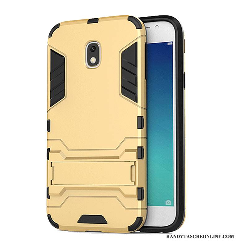 Hülle Samsung Galaxy J3 2017 Taschen Schwer Anti-sturz, Case Samsung Galaxy J3 2017 Schutz Gold Handyhüllen