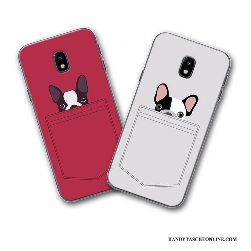 Hülle Samsung Galaxy J3 2017 Weiche Anti-sturz Rot, Case Samsung Galaxy J3 2017 Taschen Grau Handyhüllen
