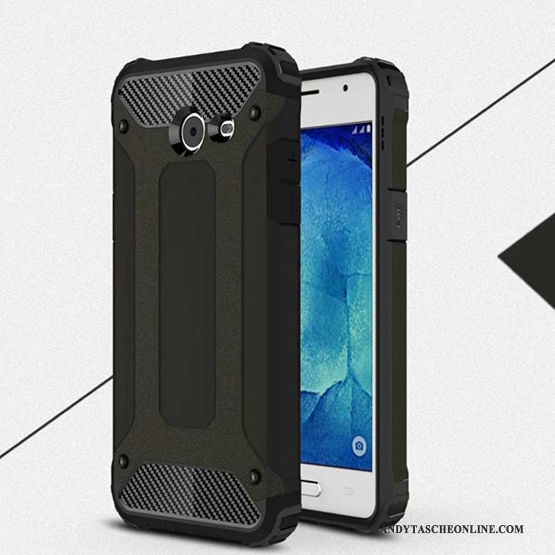 Hülle Samsung Galaxy J5 2017 Silikon Schwarz Drei Verteidigungen, Case Samsung Galaxy J5 2017 Metall Anti-sturz Handyhüllen