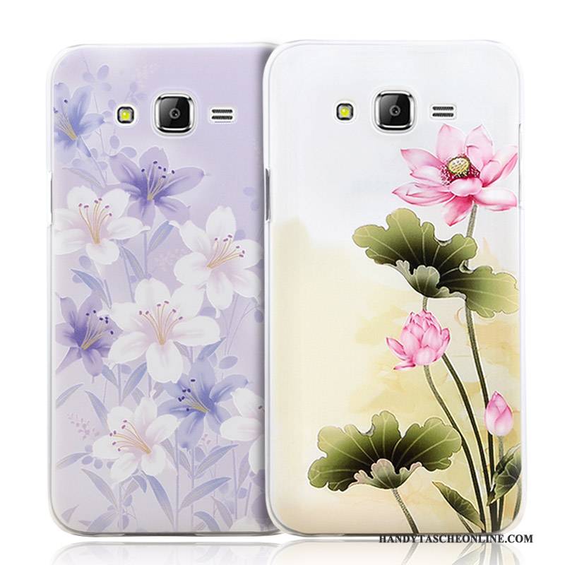 Hülle Samsung Galaxy J7 2015 Karikatur Lila Handyhüllen, Case Samsung Galaxy J7 2015 Schutz Dünne