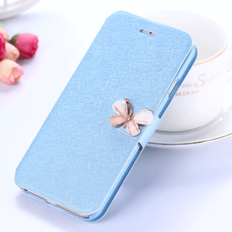 Hülle Samsung Galaxy J7 2015 Lederhülle Handyhüllen Schwer, Case Samsung Galaxy J7 2015 Schutz Hellblau Nubuck