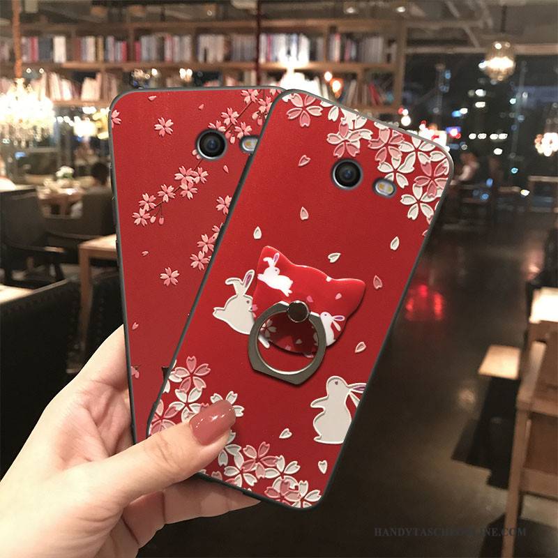 Hülle Samsung Galaxy J7 2017 Taschen Handyhüllen Persönlichkeit, Case Samsung Galaxy J7 2017 Silikon Rot Groß