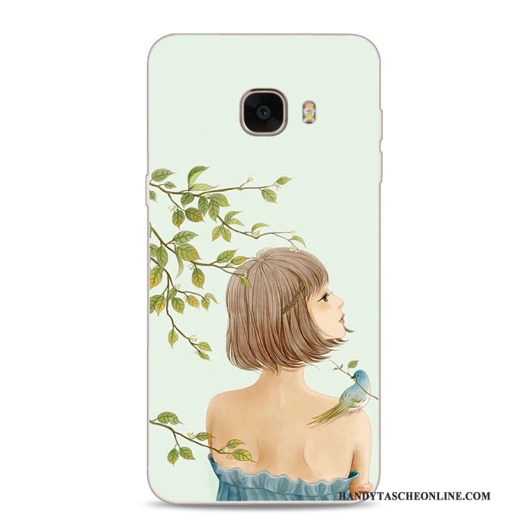 Hülle Samsung Galaxy J7 2017 Weiche Blumen Lichtfarbe, Case Samsung Galaxy J7 2017 Prägung Grün Handyhüllen